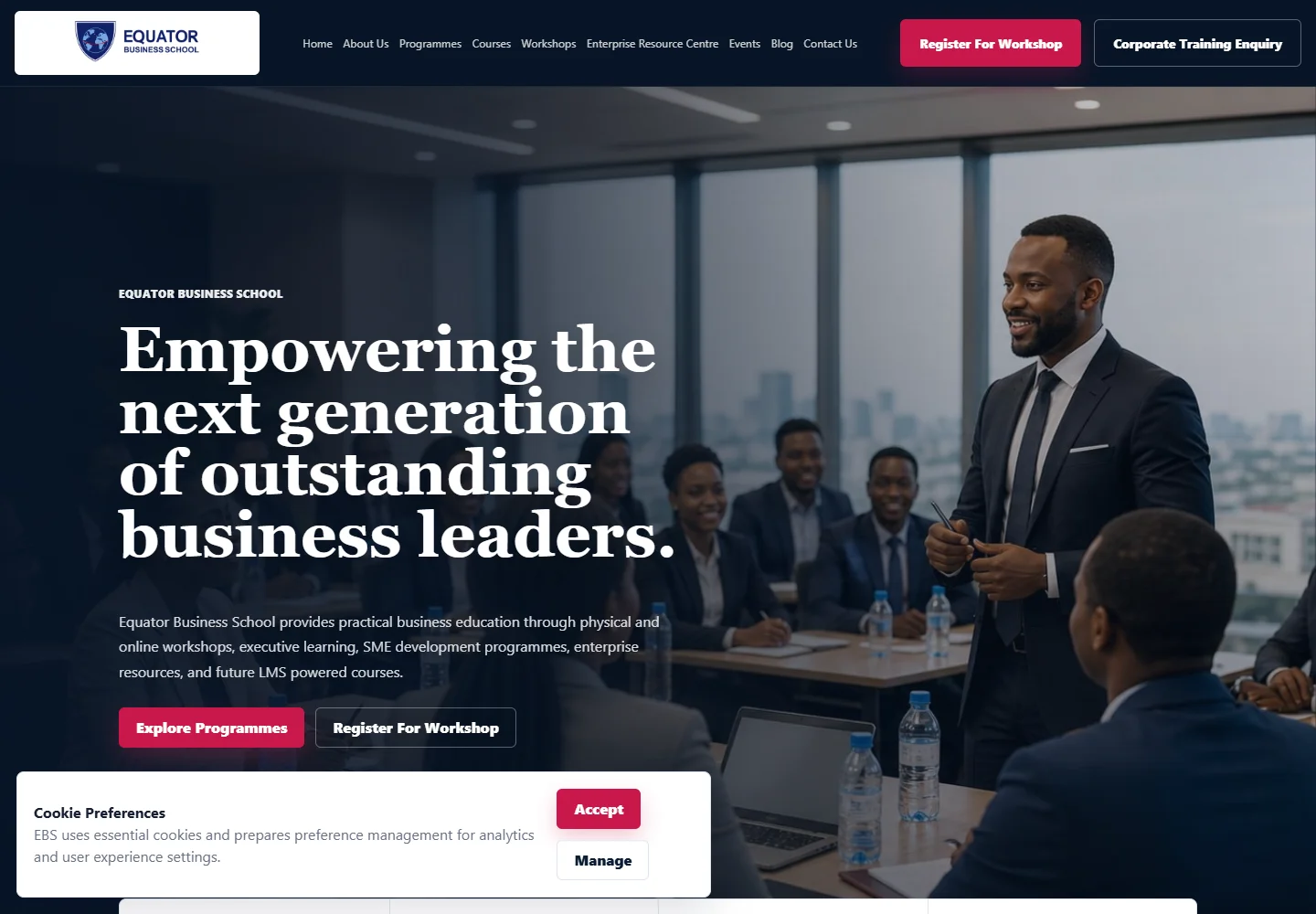 Equator Business School public website