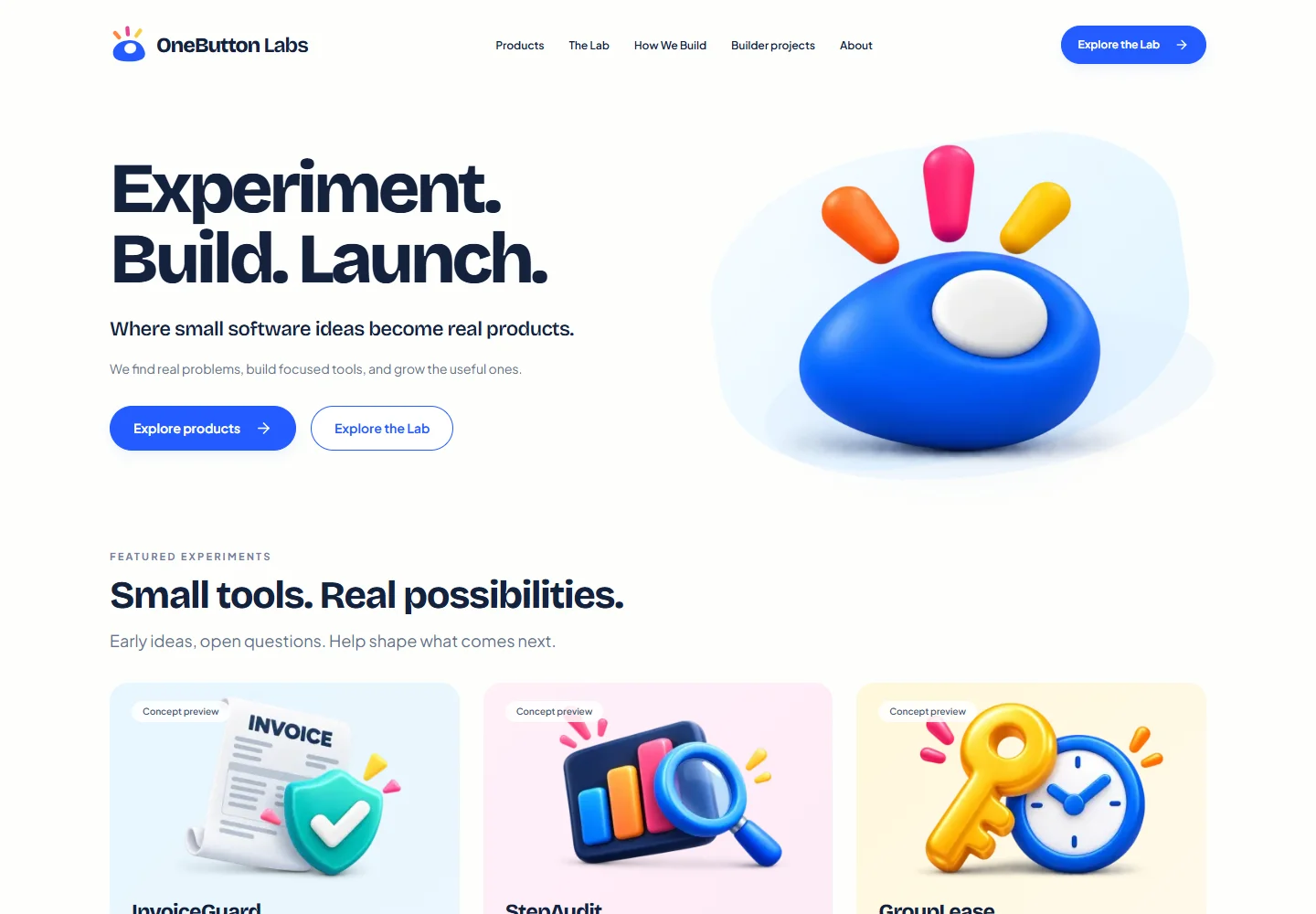 OneButton Labs public homepage